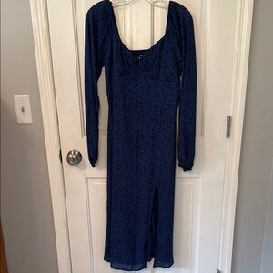 Hollister Blue Floral Long-Sleeve Dress